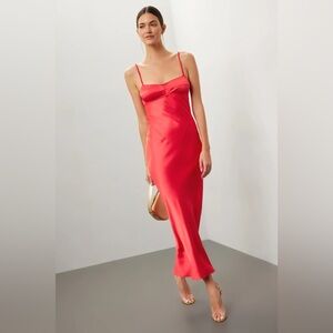 Anna October Waterlily Midi Dress Red